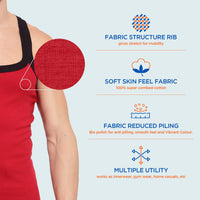 Men's Solid Gym Vest- Pack of 2 (Navy & Red)