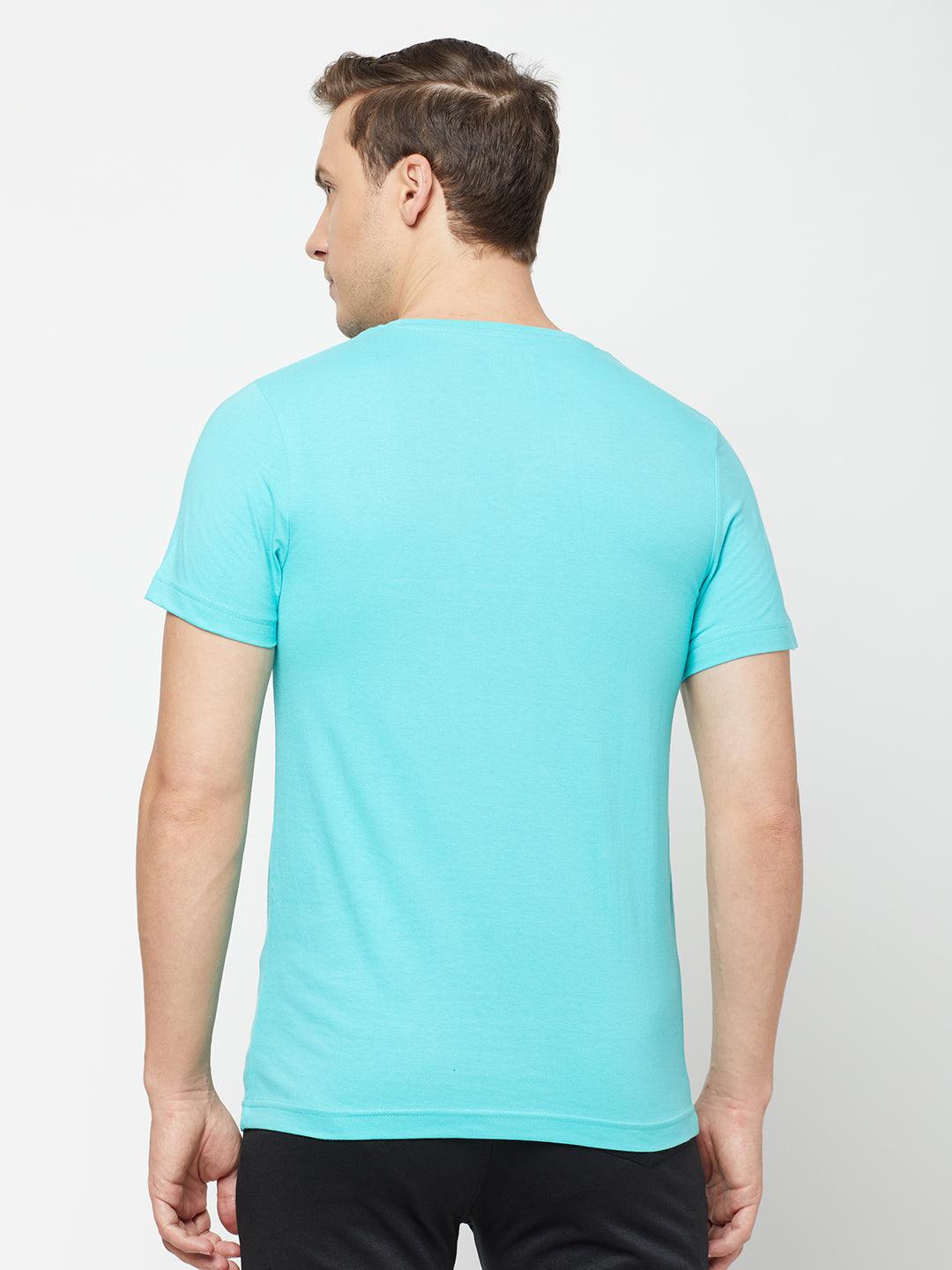 Sporto Men's Slim fit V Neck T-Shirt - Ocean Weave