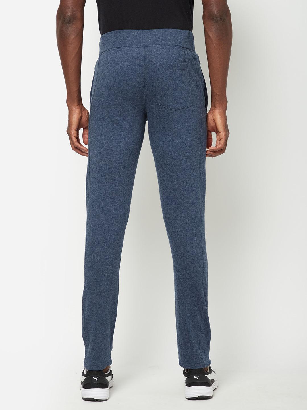 Sporto Men's Blue Melange Terry knit Track pant