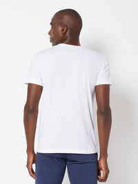 Sporto Men's Slim fit V Neck T-Shirt - White