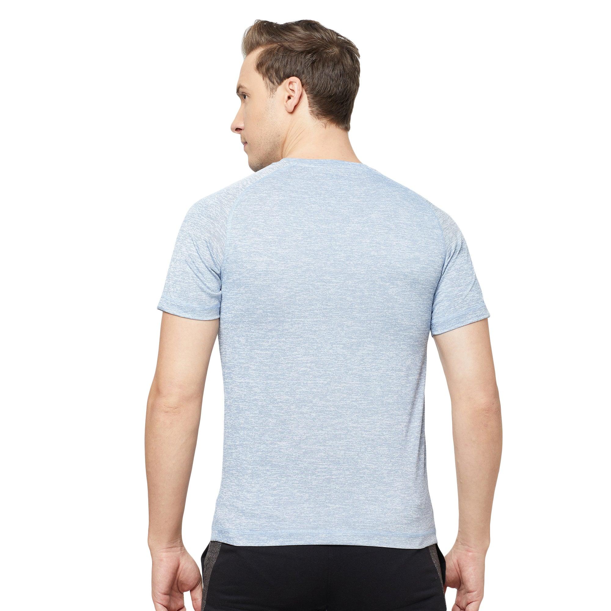 Sporto Men's Athletic Jersey Quick Dry T-Shirt - Blue Melange