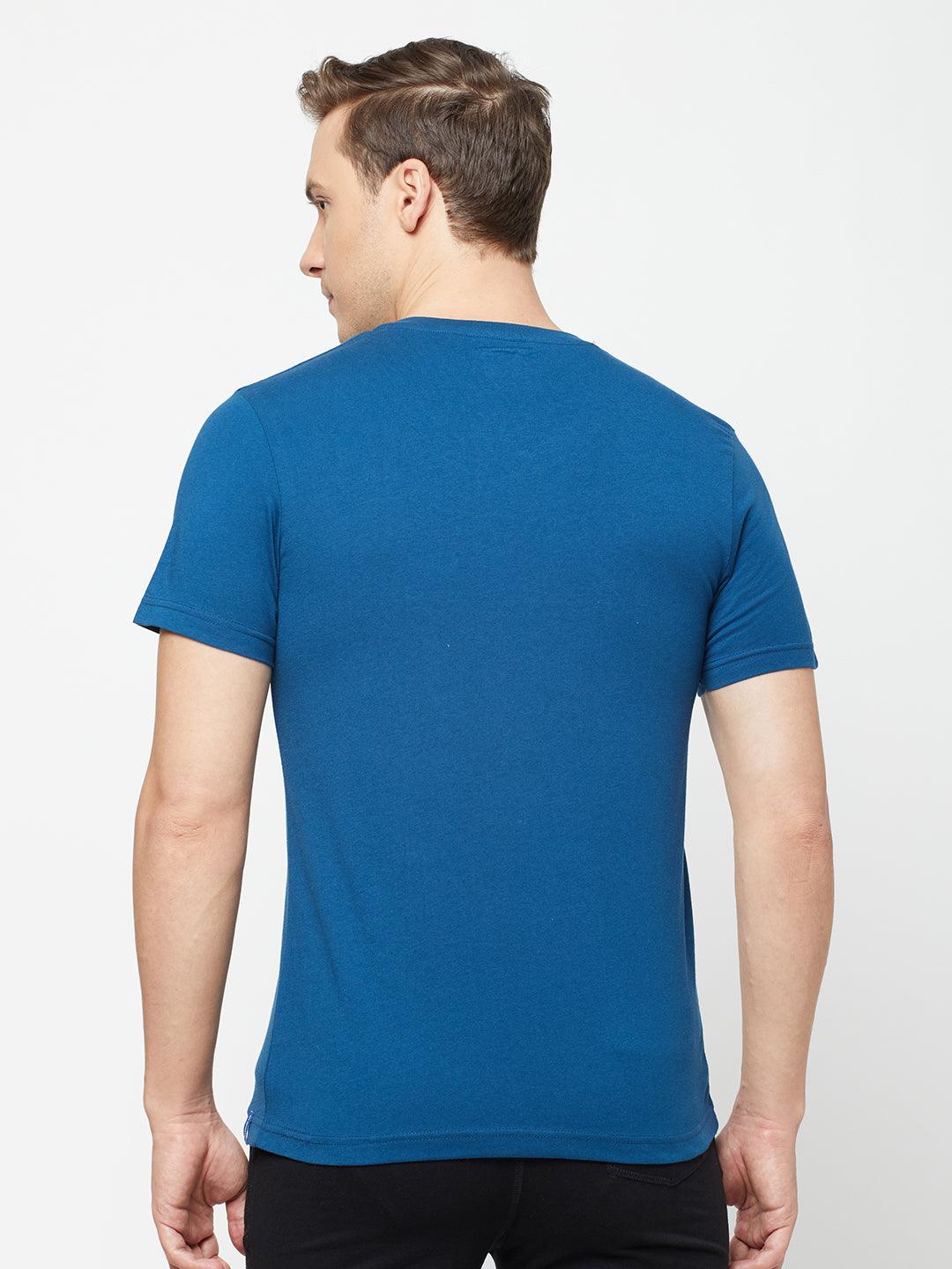 Sporto Men's Slim fit V Neck T-Shirt - Denim Navy