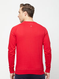 Sporto Men's Full Sleeve Sweatshirt - Red Cherry