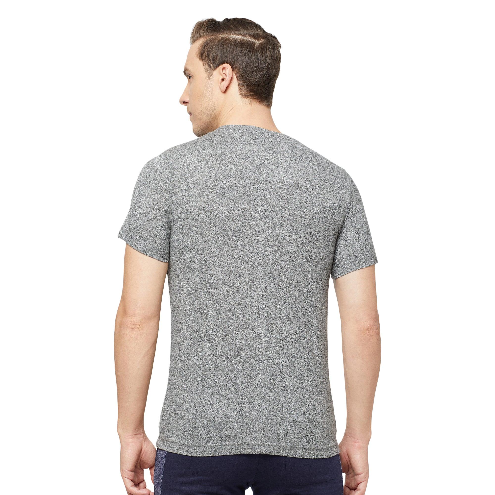 Sporto Men's Slim fit V Neck T-Shirt - Grey Jaspe