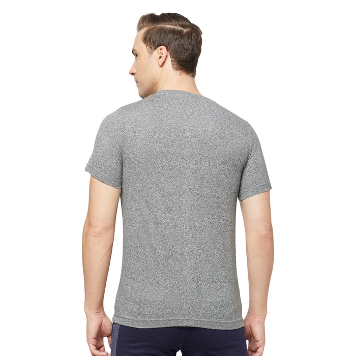 Sporto Men's Slim fit V Neck T-Shirt - Grey Jaspe