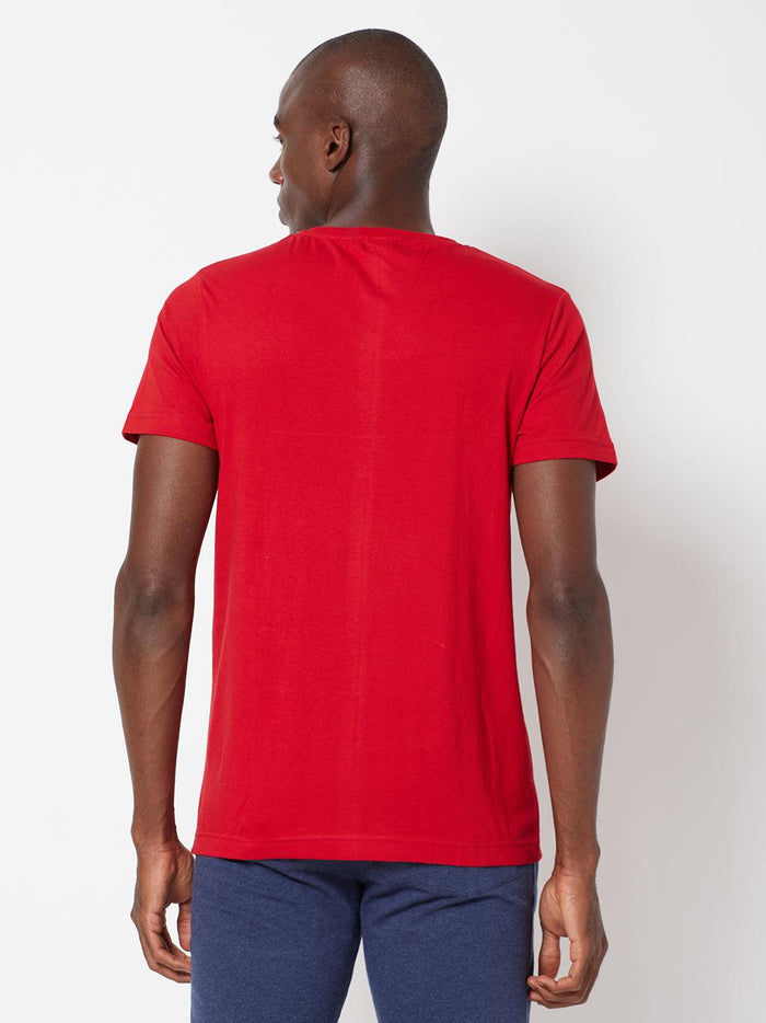 Sporto Men's Slim fit V Neck T-Shirt - Red