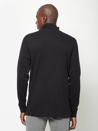 Sporto Men's Mock Neck/High Neck T-Shirt - Black