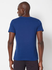 Sporto Men's Round Neck Cotton Tee - Denim Navy