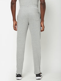 Sporto Men's Grey Melange Printed Track Pant