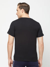 Sporto Men's Slim fit V Neck T-Shirt - Black