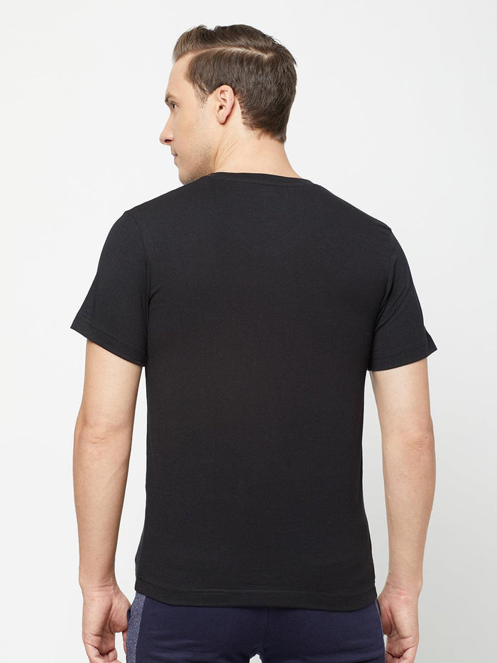 Sporto Men's Slim fit V Neck T-Shirt - Black