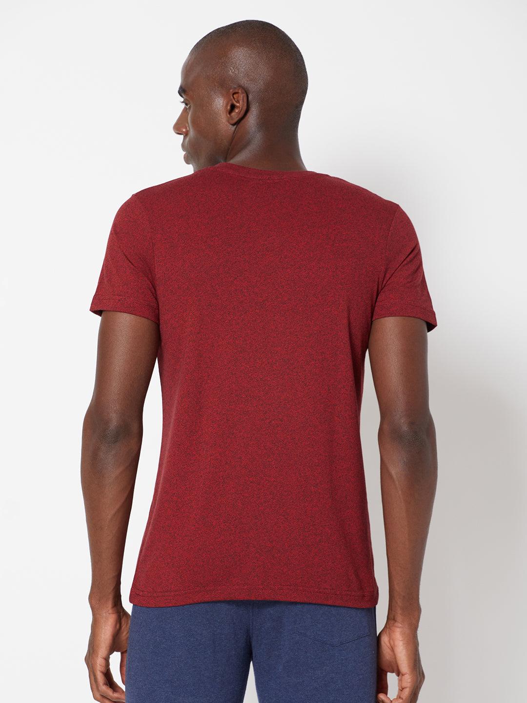 Sporto Men's Slim fit V Neck T-Shirt - Ribbon Red