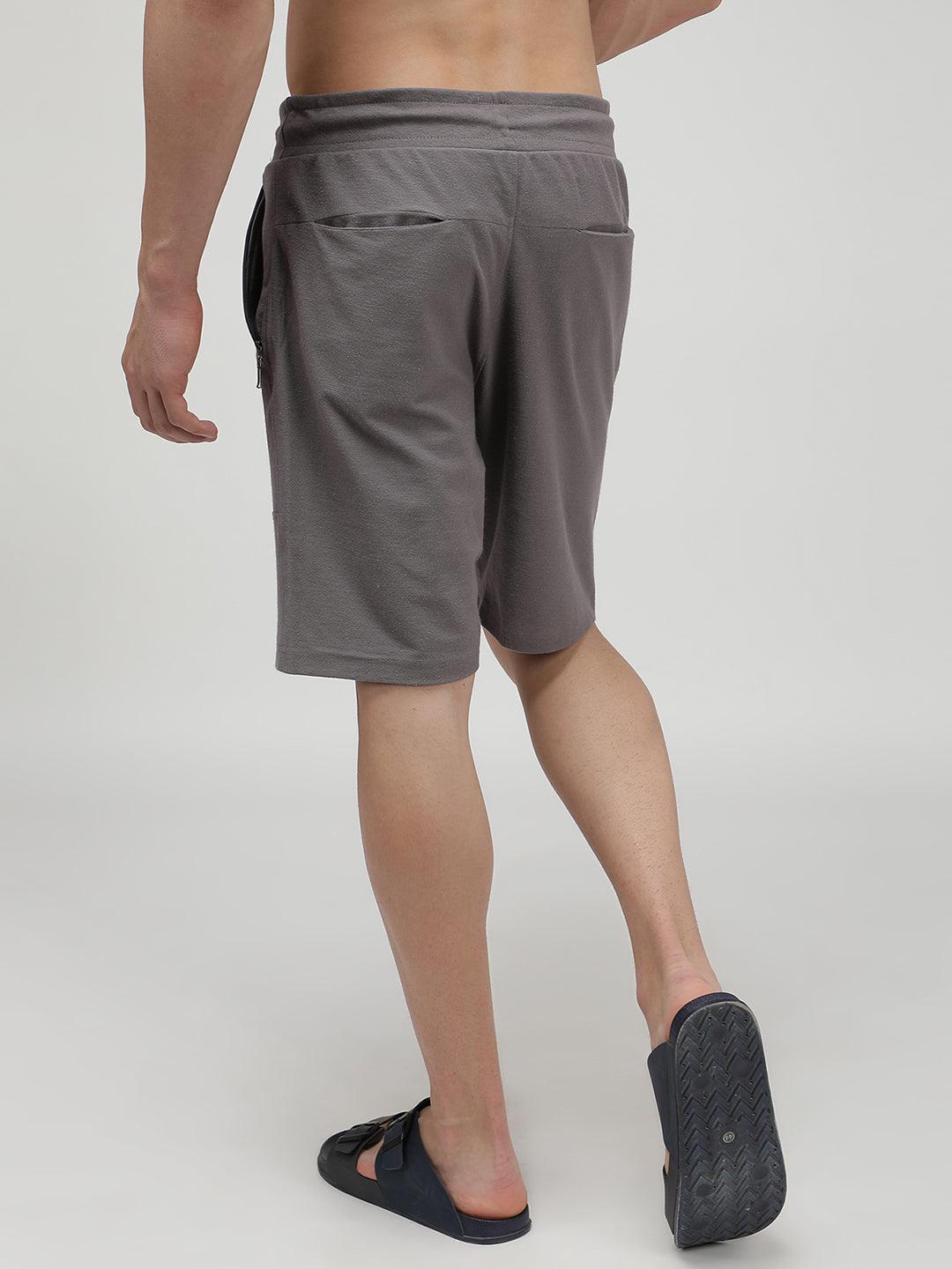 Sporto Men's Cotton Bermuda Shorts - Charcoal Grey