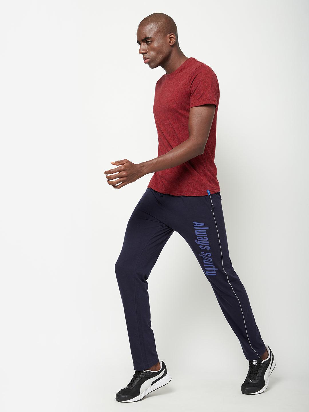 Sporto Men's Navy Printed Track Pant