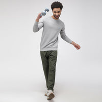 Sporto Men's Solid Sweatshirts - Grey Melange