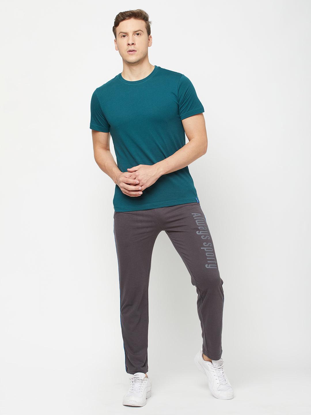 Sporto Men's Round Neck Cotton Tee - Atlantic Deep