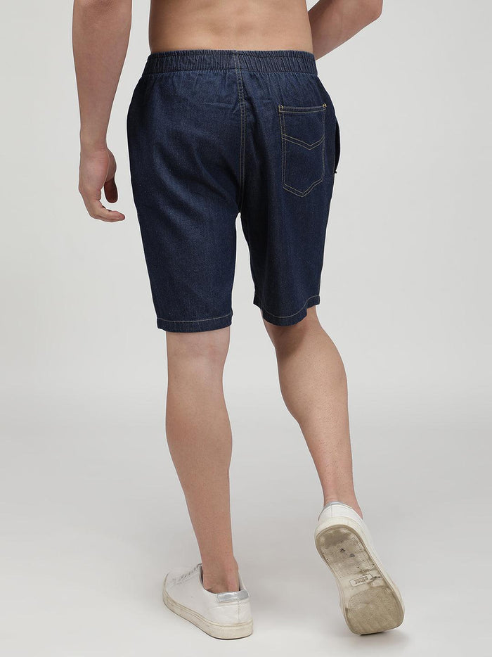 Sporto Men's Cotton Solid Long Denim Boxer/Shorts