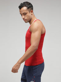 Sporto Men's Cotton Vest - Pack Of 2 ( Navy & Red )