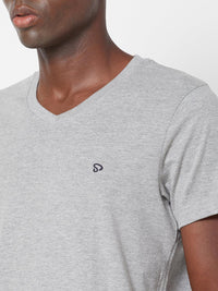 Sporto Men's V Neck T-Shirt - Grey Melange