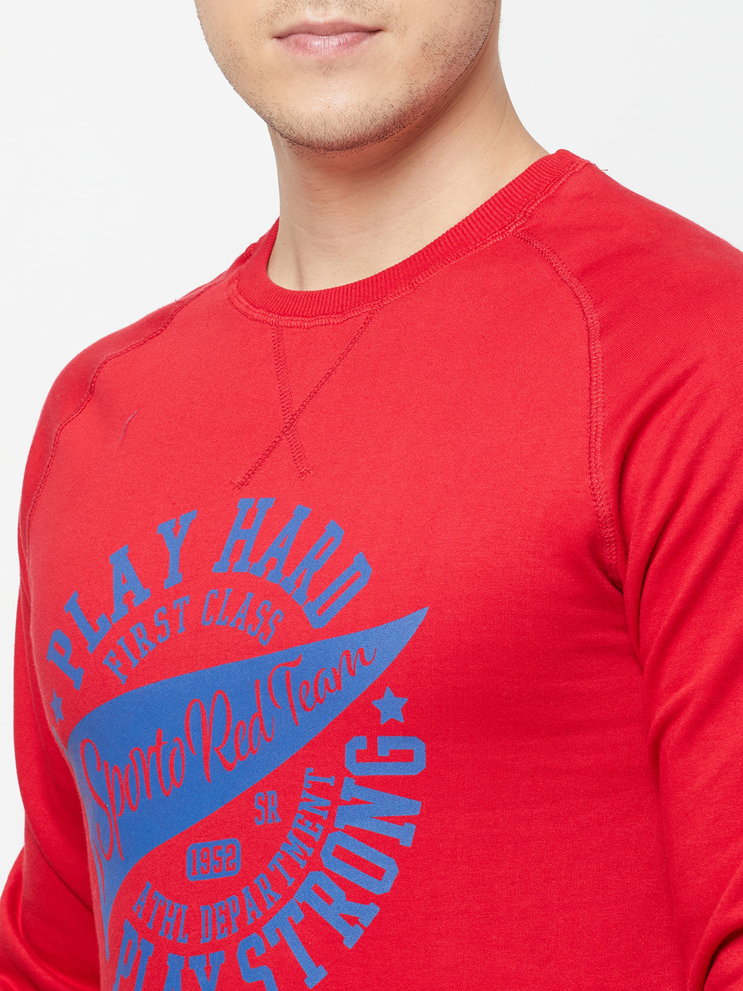 Sporto Men's Full Sleeve Sweatshirt - Red Cherry