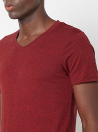 Sporto Men's Slim fit V Neck T-Shirt - Ribbon Red