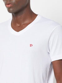 Sporto Men's Slim fit V Neck T-Shirt - White