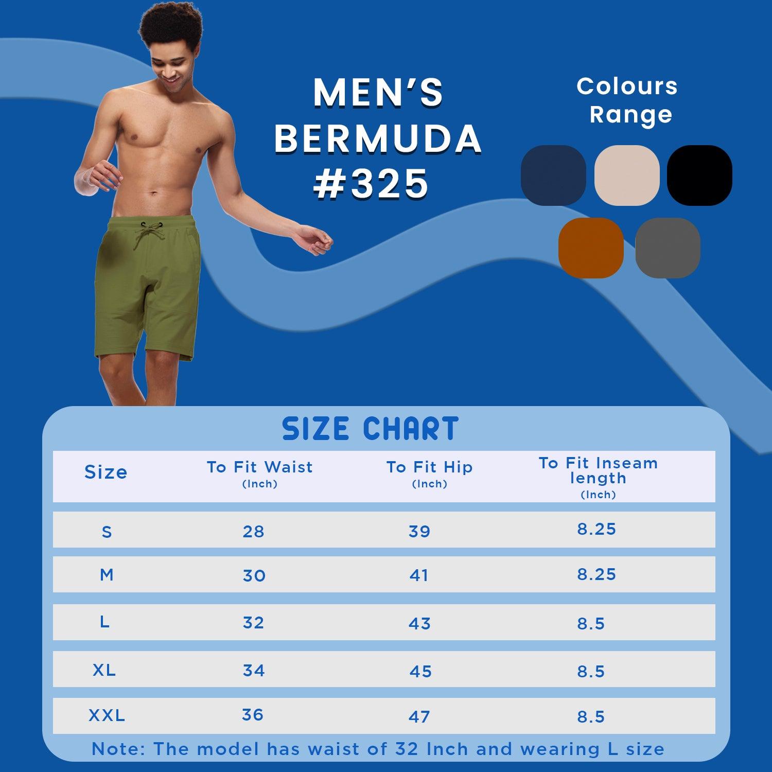 Sporto Men's Cotton Bermuda Shorts - Charcoal Grey