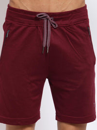 Sporto Men's Solid Lounge Shorts - Burgundy