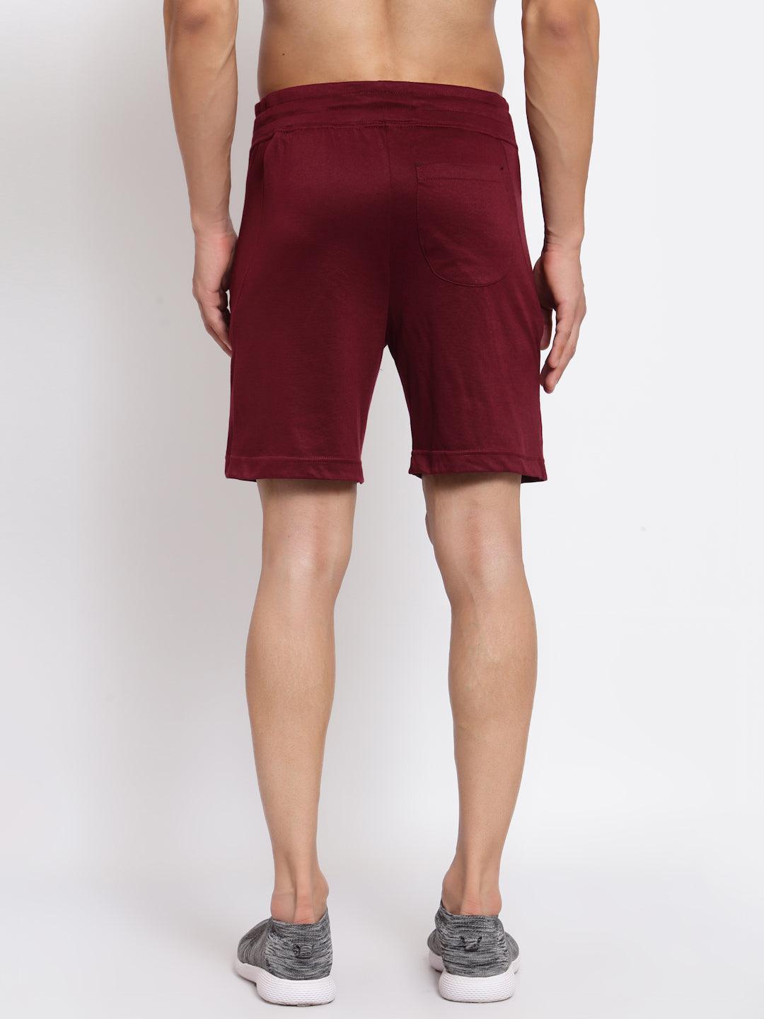 Sporto Men's Solid Lounge Shorts - Burgundy