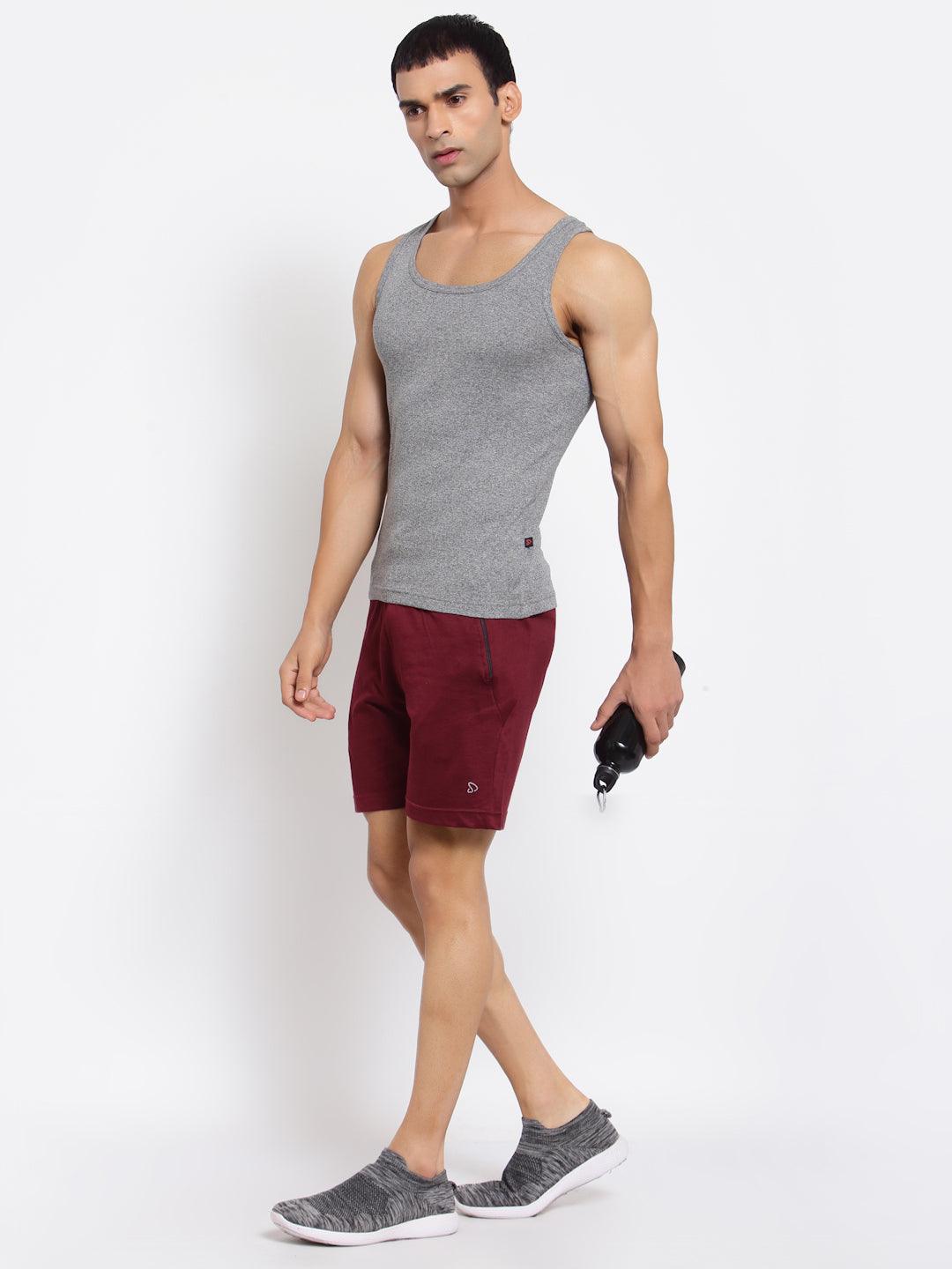 Sporto Men's Solid Lounge Shorts - Burgundy