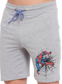 Sporto Men's Spiderman lounge Shorts - Grey Melange