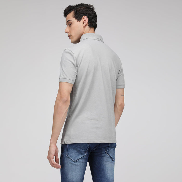 Sporto Men's Solid Polo T-Shirt - Grey