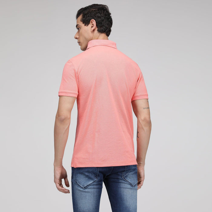 Sporto Men's Solid Polo T-Shirt - Shell Pink