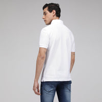 Sporto Men's Solid Polo T-Shirt - White