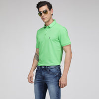 Sporto Men's Solid Polo T-Shirt -Tender Green