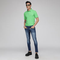 Sporto Men's Solid Polo T-Shirt -Tender Green