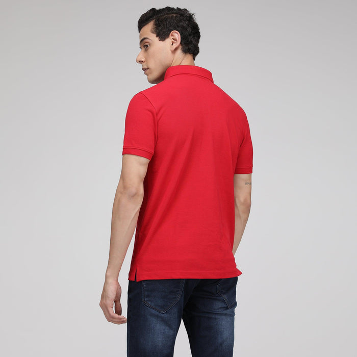 Sporto Men's Solid Polo T-Shirt - Red