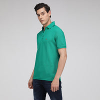 Sporto Men's Solid Polo T-Shirt - Green