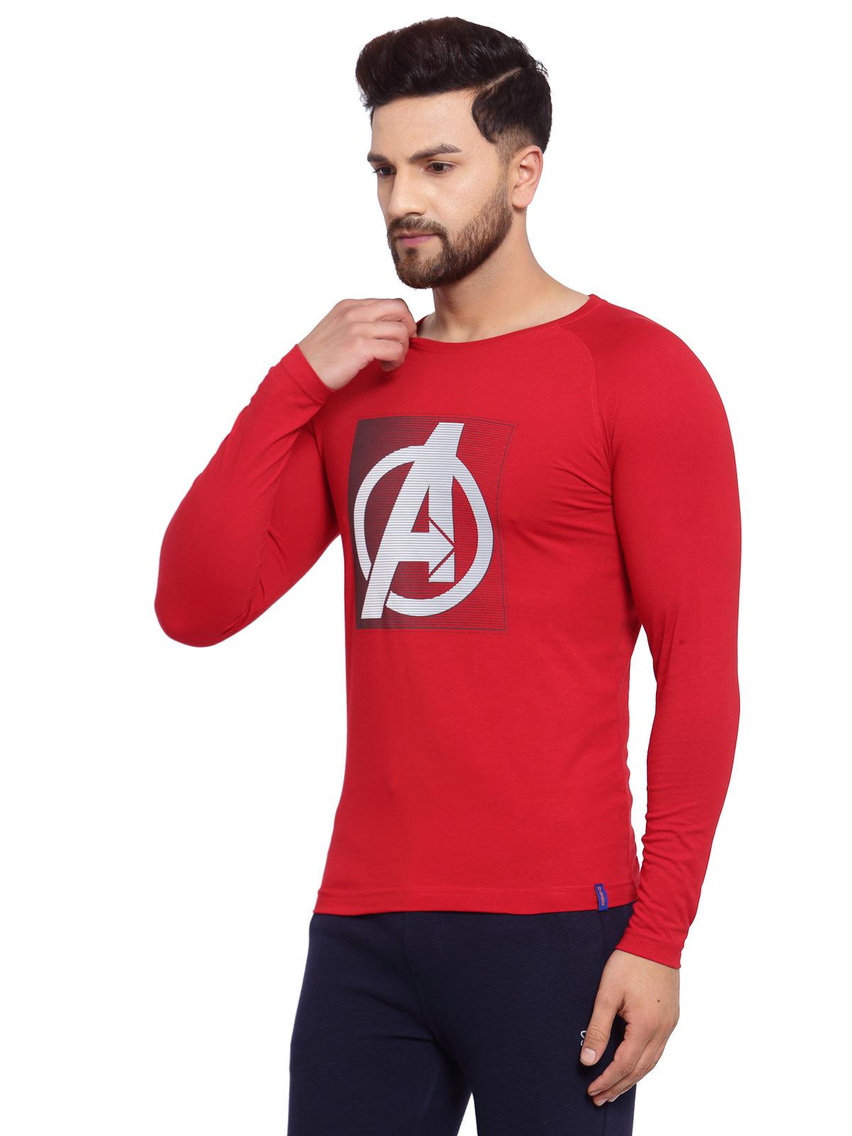 Sporto Men's Avenger logo Print T-shirt - Red