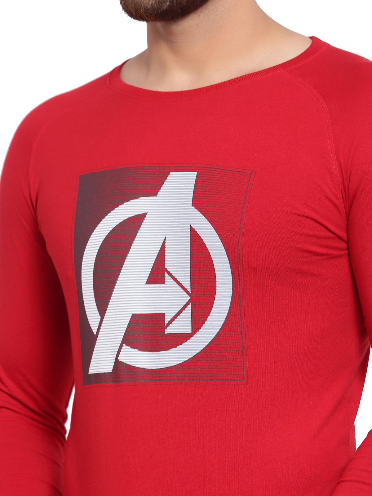 Sporto Men's Avenger logo Print T-shirt - Red