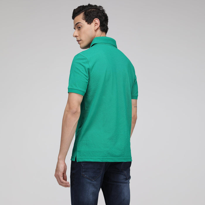 Sporto Men's Solid Polo T-Shirt - Green