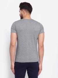 Sporto Men's Thor Printed Half Sleeve T-Shirt - Grey Jaspe