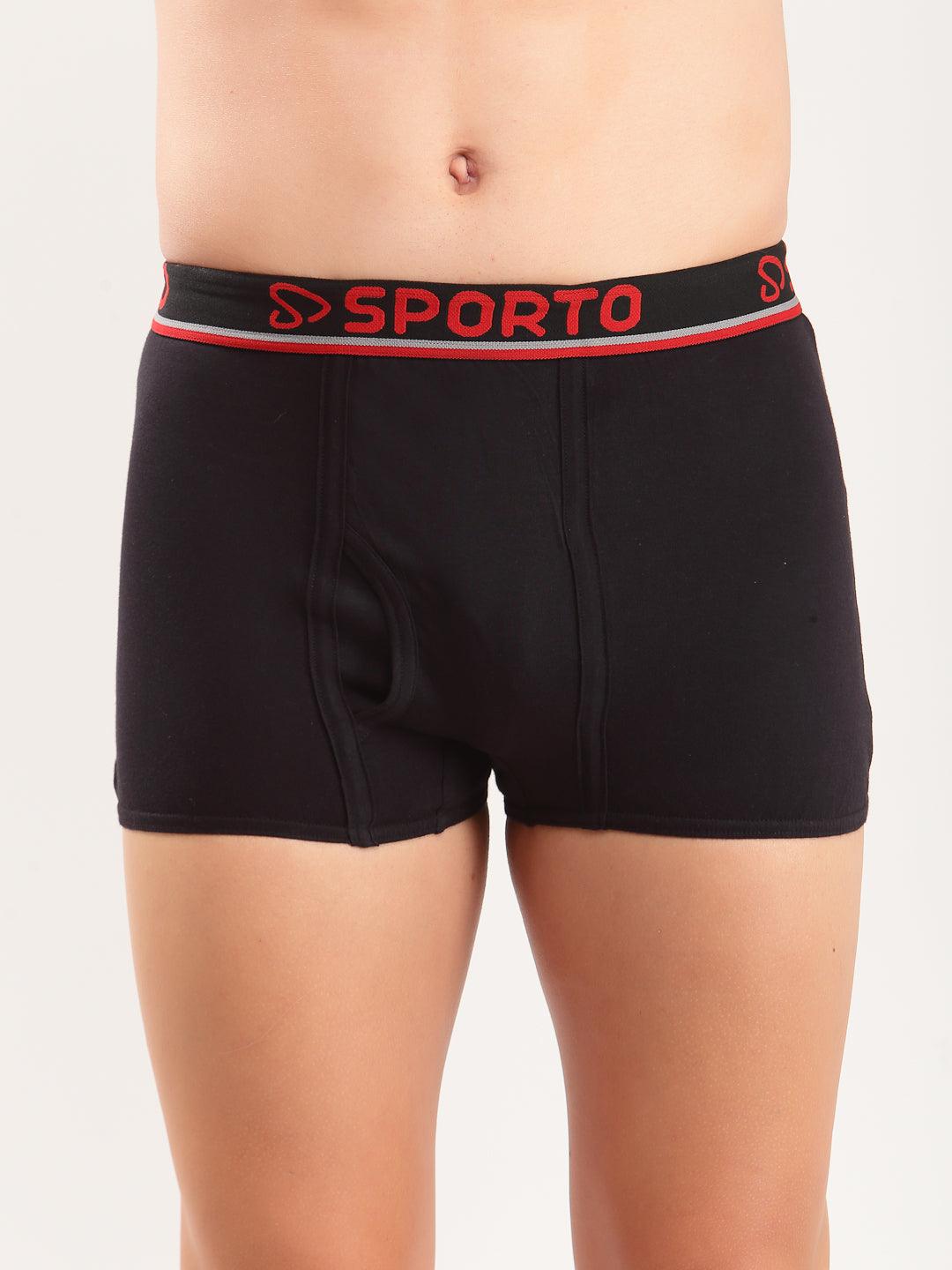 Sporto Men' Cotton Mini Trunks - Pack Of 3 ( Black )