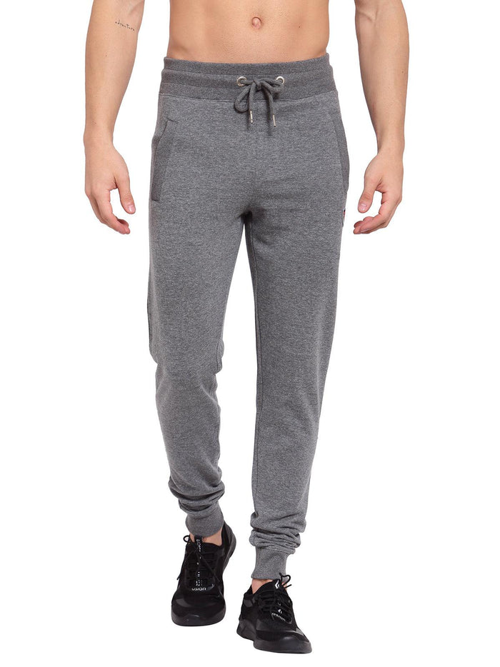 Sporto Anthra Melange Fleece Terry Joggers for Men