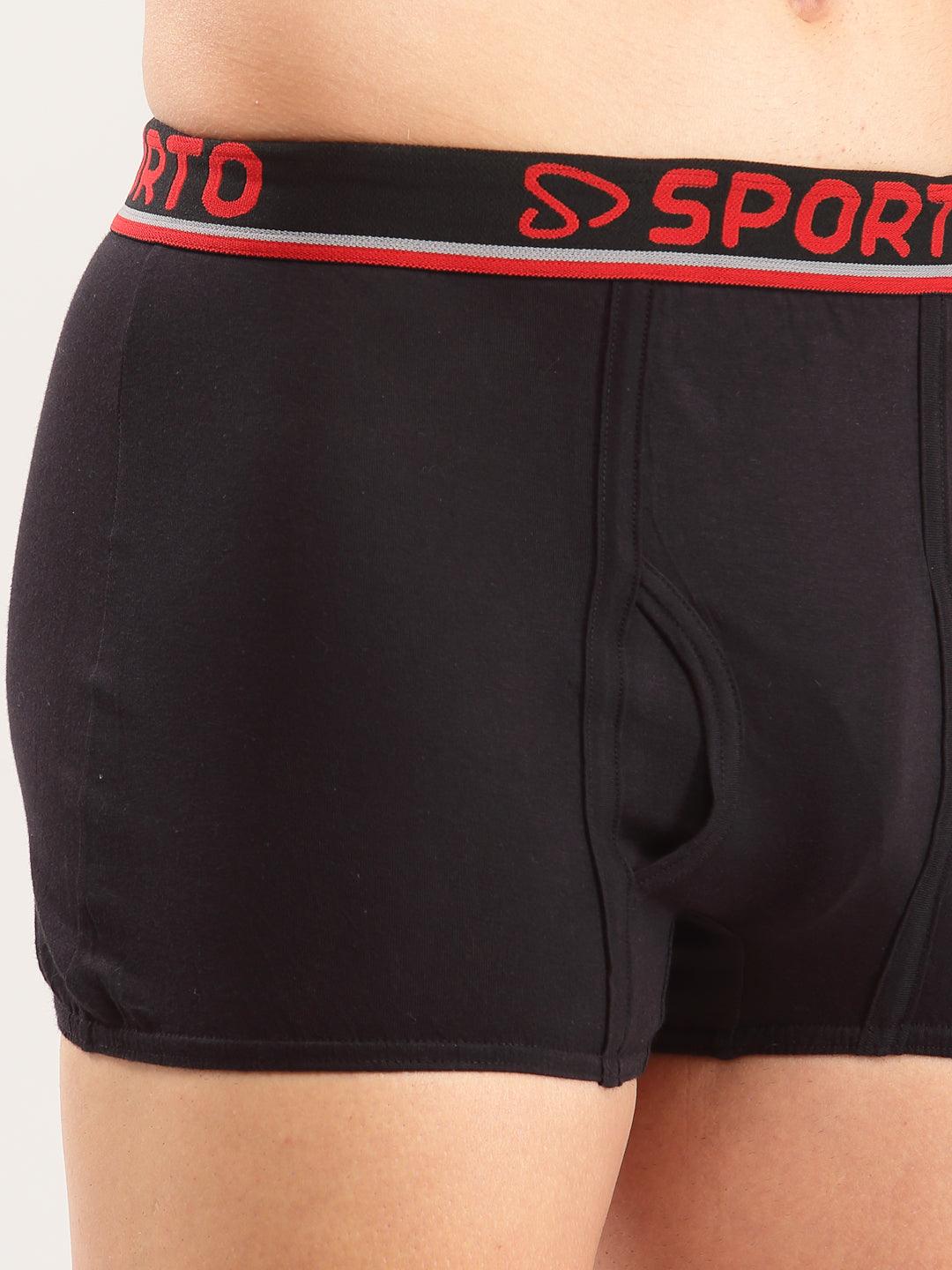 Sporto Men' Cotton Mini Trunks - Pack Of 3 ( Black )