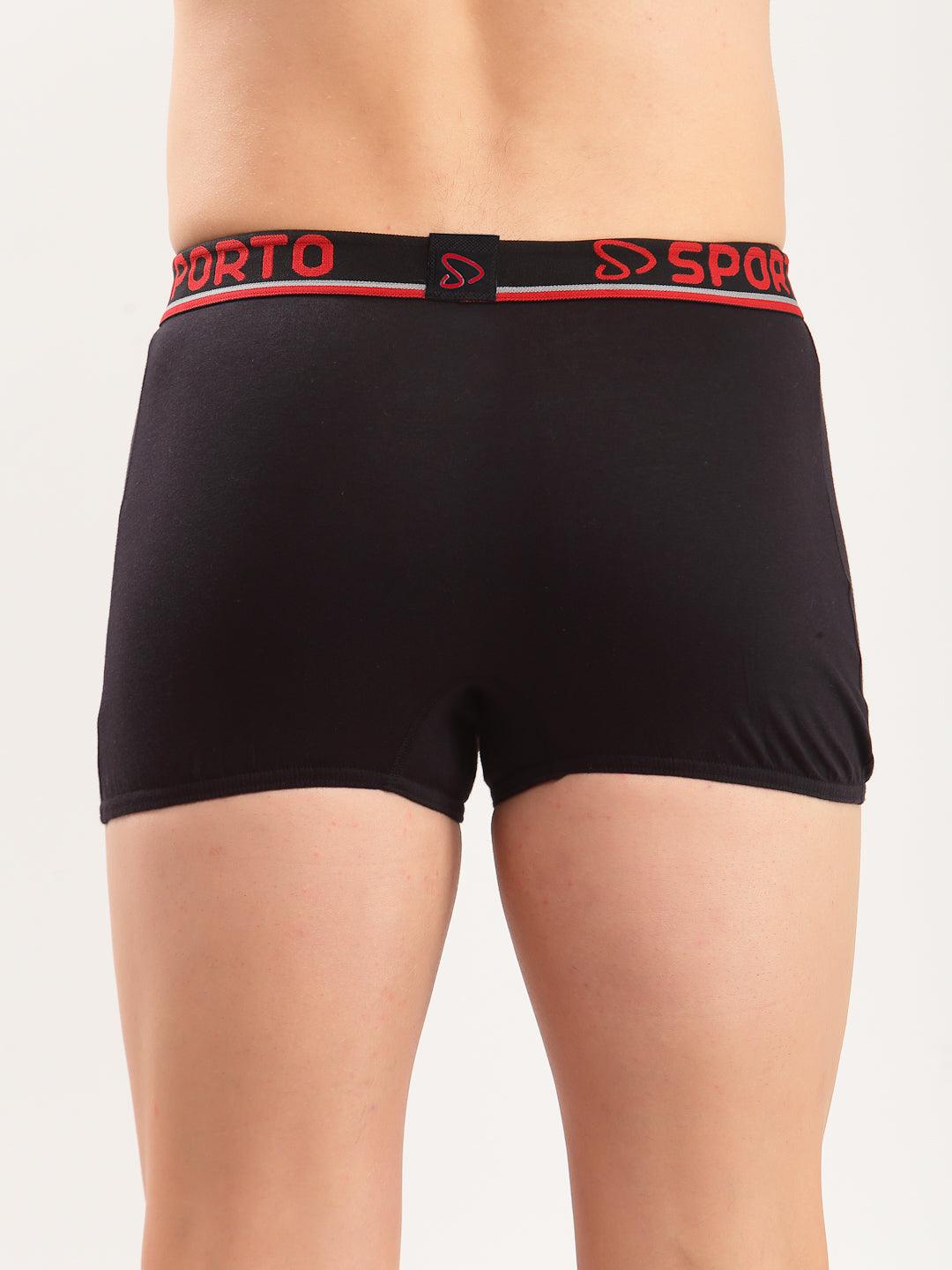 Sporto Men' Cotton Mini Trunks - Pack Of 3 ( Black )