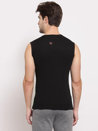 Men's Sleeveless Gym Vest Set of 2 (Black & Black Jaspe)