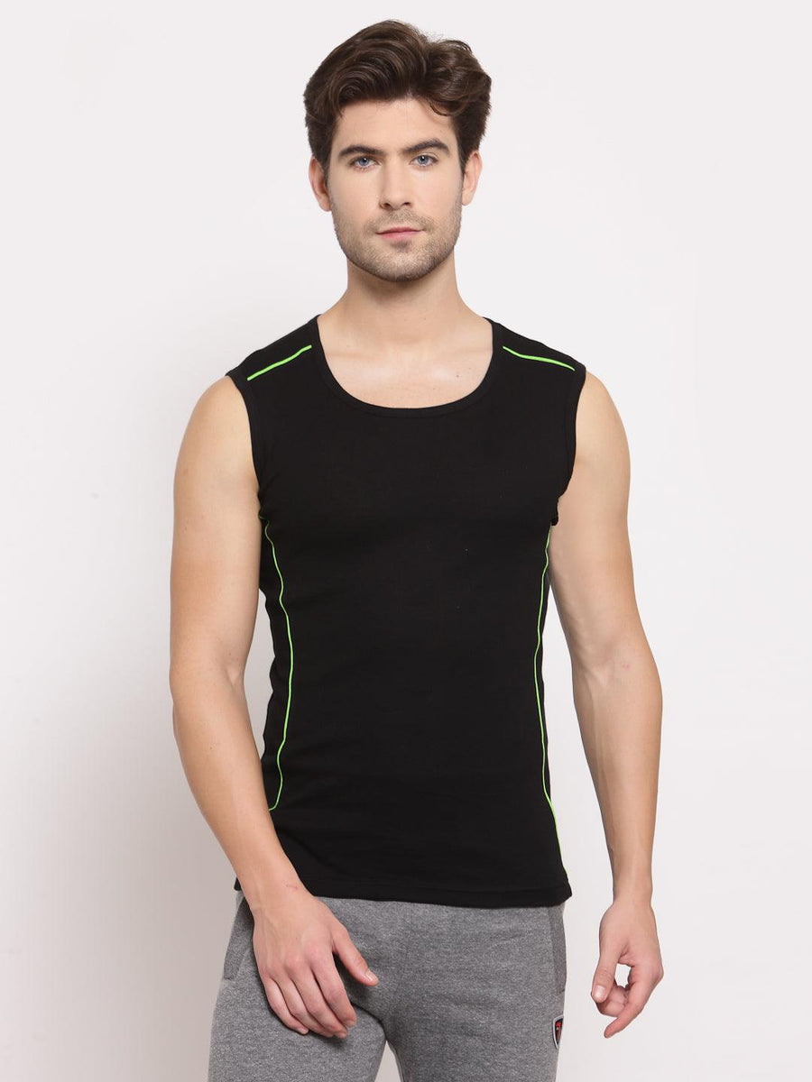 Men's Gym Vest With Neon Colour Piping (Pack Of 2) Sporto By Macho ...