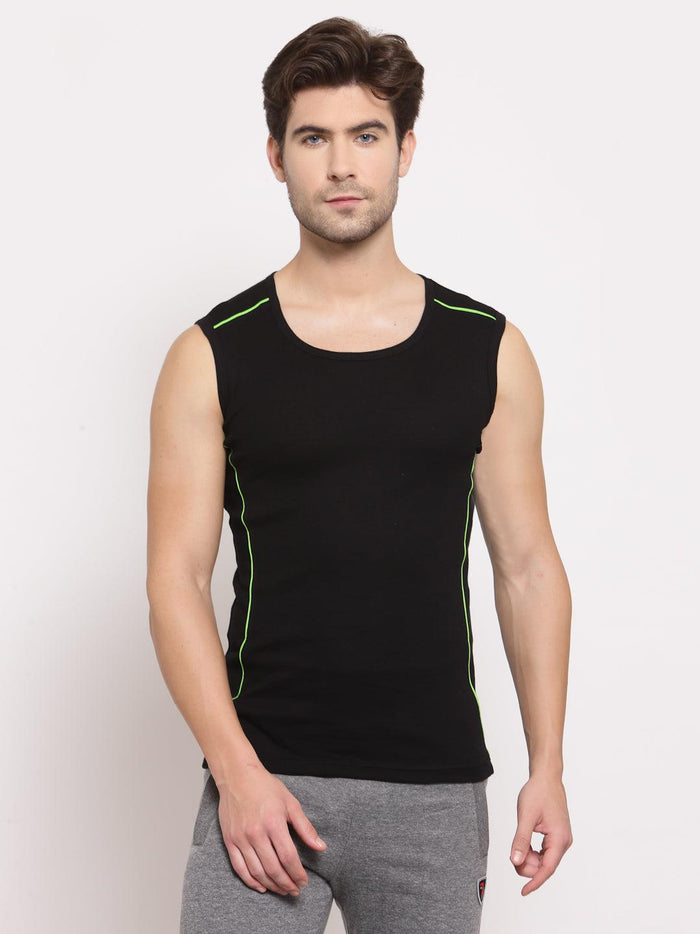 Men's Sleeveless Gym Vest Set of 2 (Black & Black Jaspe)