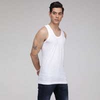 Sporto Men's Cotton White Vest - Single Jersey (Pack Of 3)